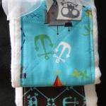 Burp Cloth Set In Boutique Style Pirate Prints
