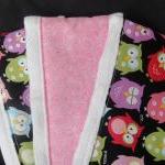 Burp Cloth Set In Boutique Style Pink Owls