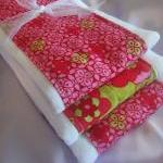 Baby Burp Cloth Set In Boutique Style Pink And..