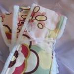Baby Burp Cloth Set Pink Yellow Flower And Bubbles..