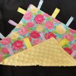 Flower Lovey Minky Security Blanket Baby Cotton..