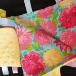 Flower Lovey Minky Security Blanket Baby Cotton..