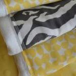 Baby Burp Cloth Set Yellow And Grey Print