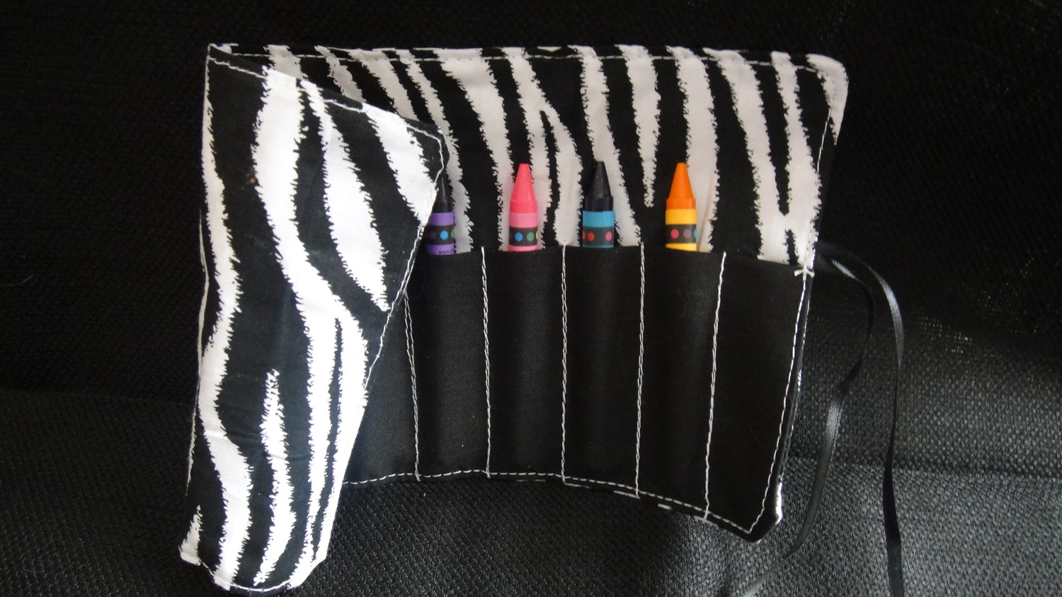 Crayon Roll With 8 Crayons, Party Favor In Zebra Print on Luulla